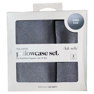 NEW - Kitsch Satin Pillowcase Set, 2 pice King size